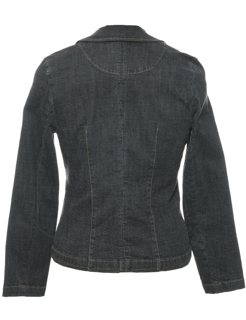 Black Denim Blazer Jacket - S