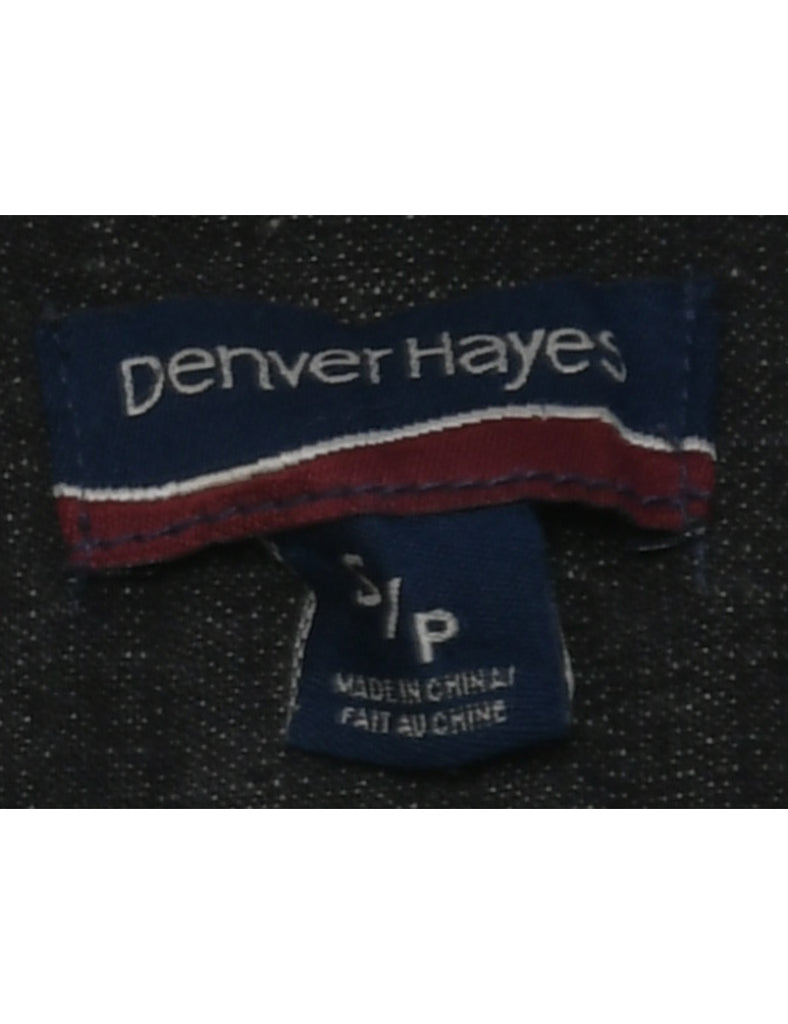 Black Denim Blazer Jacket - S