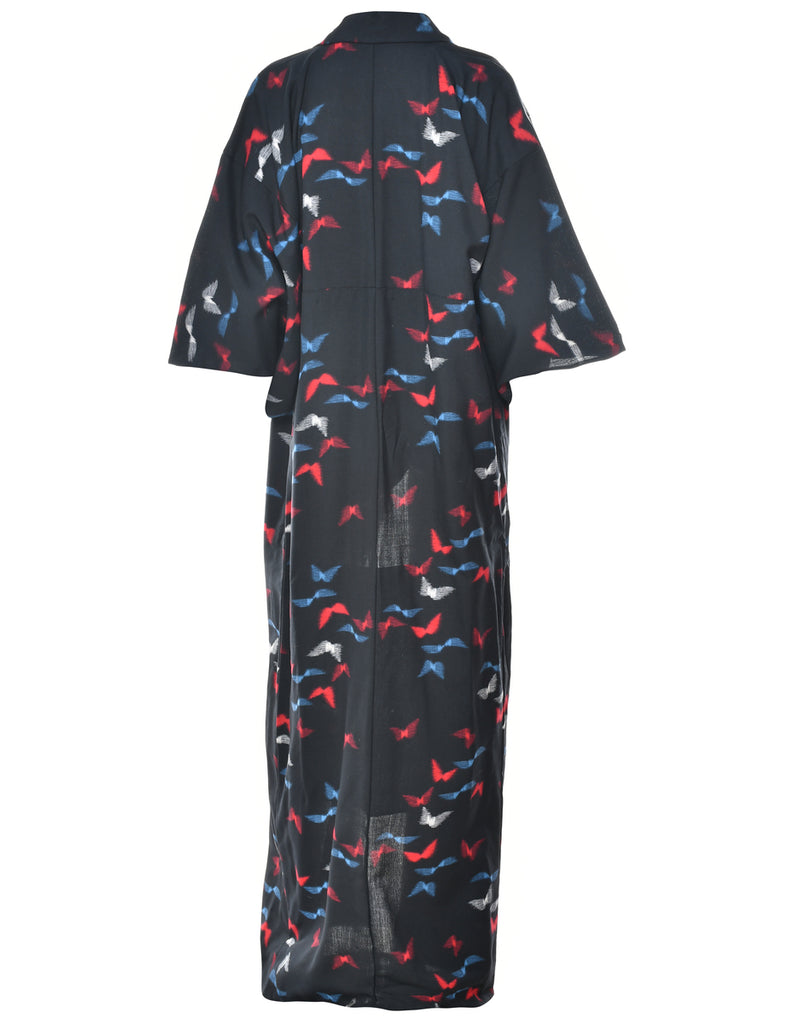 Black Full Length Kimono - XL