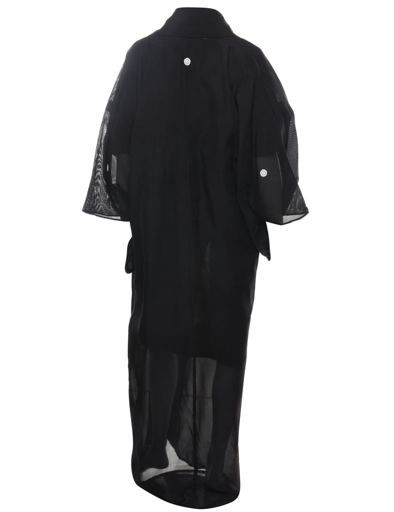 Black Full Length Kimono - L