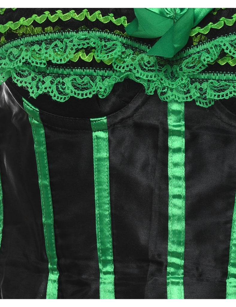 Black & Green Lace Corset - S