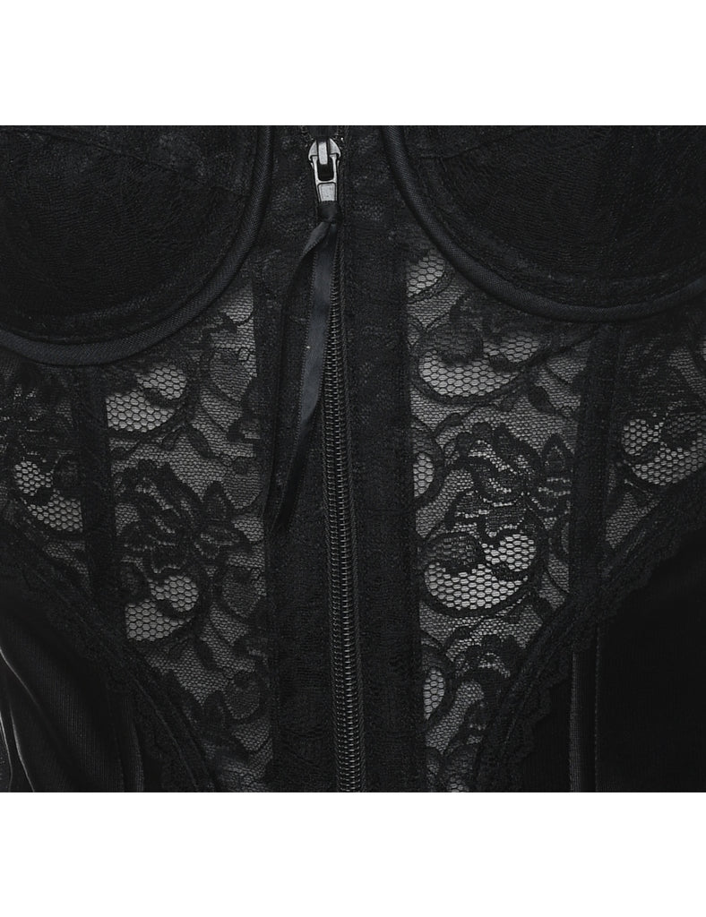 Black Lace Bustier - S