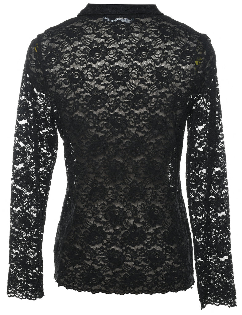 Black Lace Shirt - M