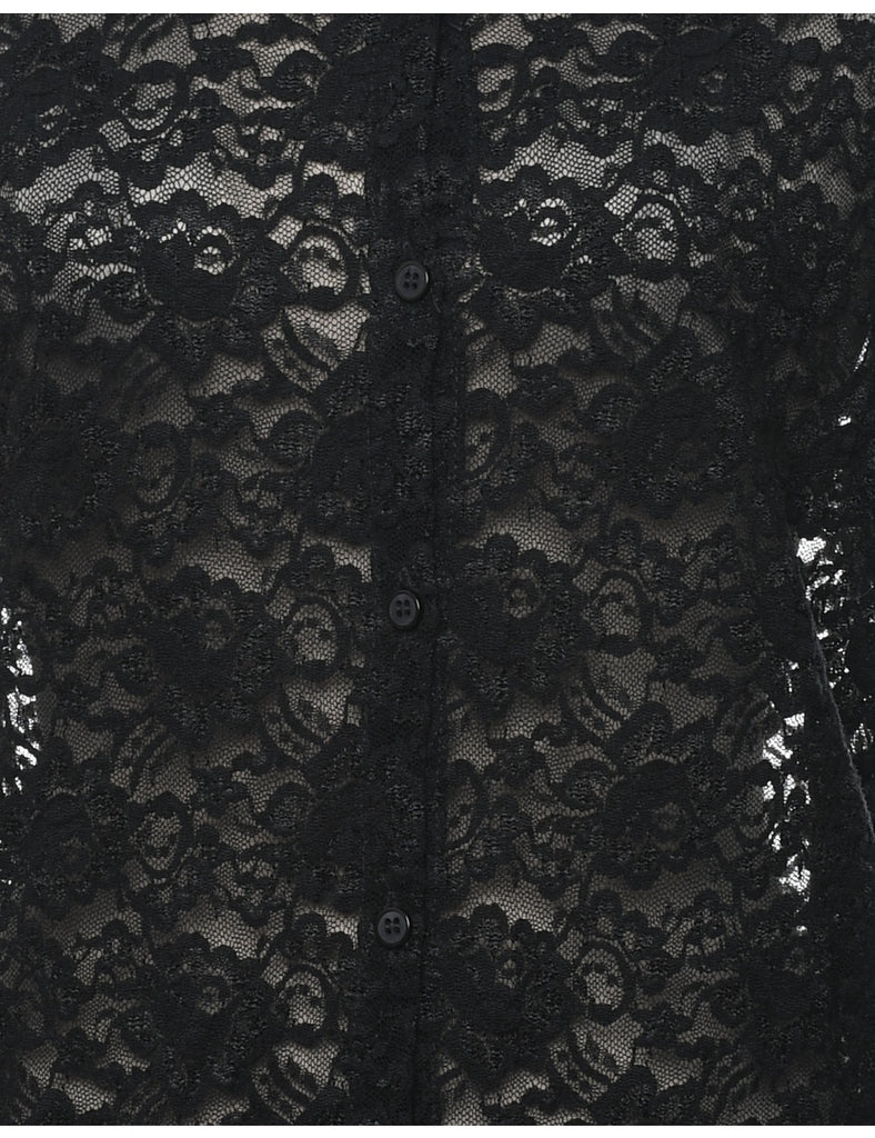 Black Lace Shirt - M