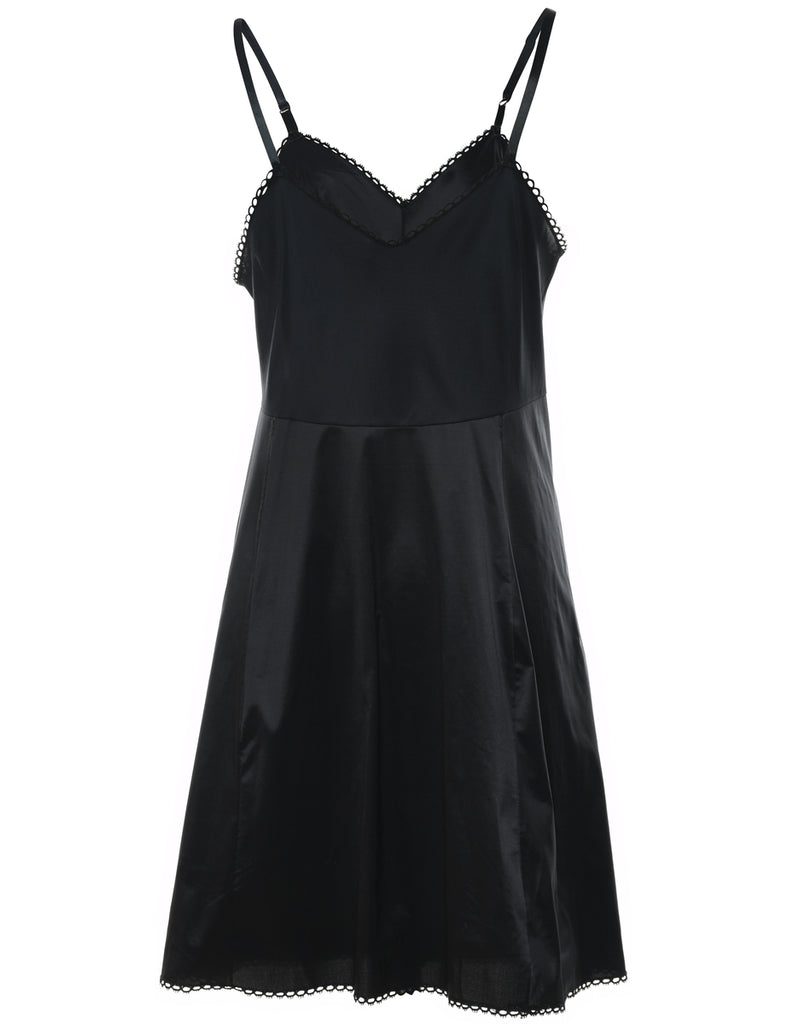 Black Lace Trim Slip - S