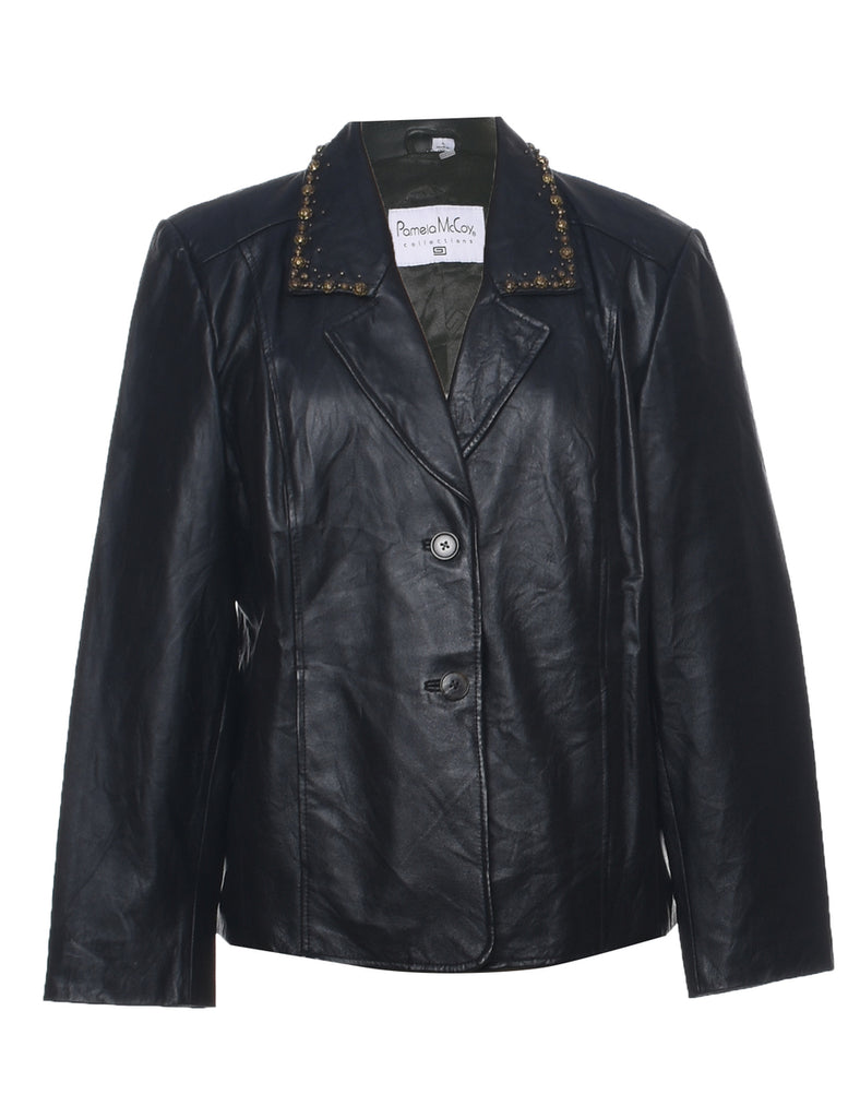 Black Leather Jacket - L