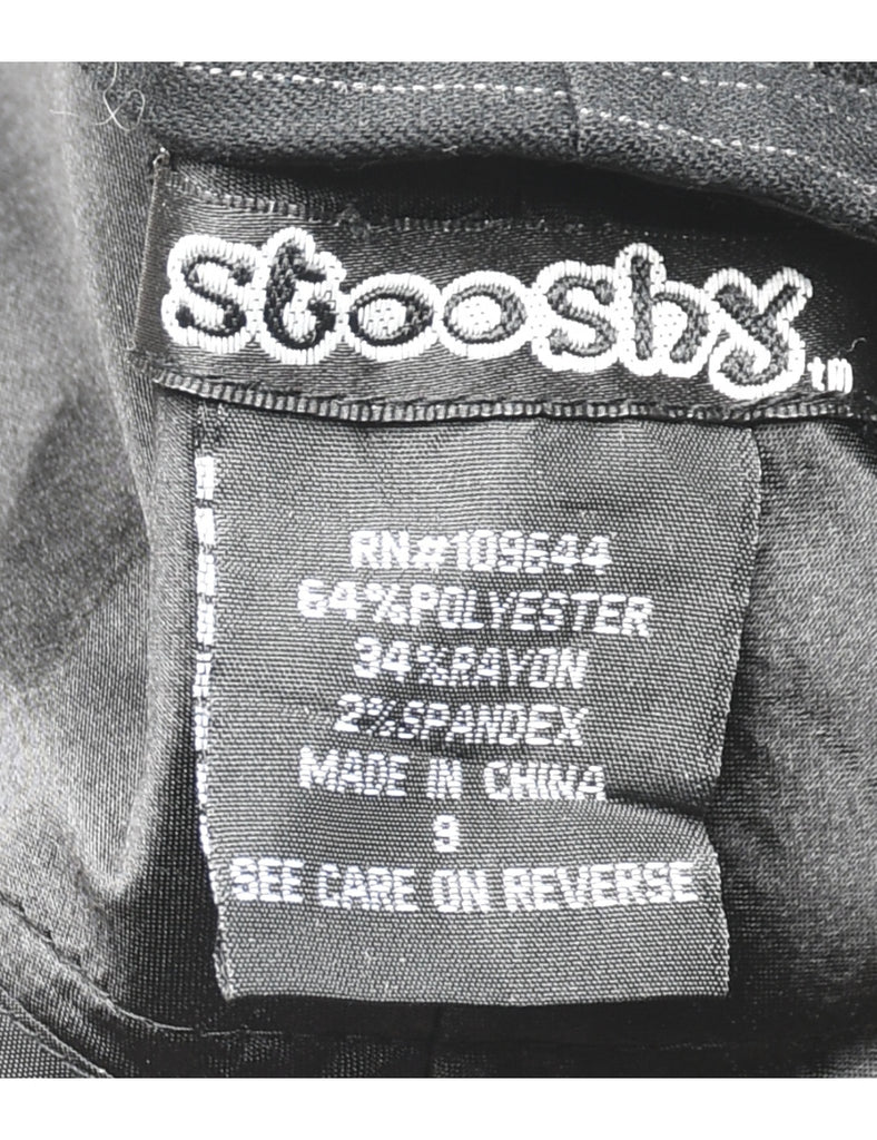 Black Pinstriped Flared Leg Y2K Trousers - W33 L30