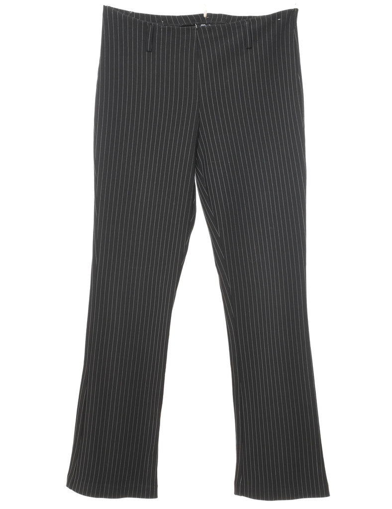 Black Pinstriped Trousers - W32 L32