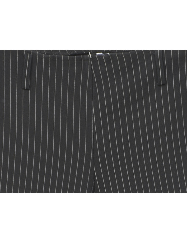 Black Pinstriped Trousers - W32 L32