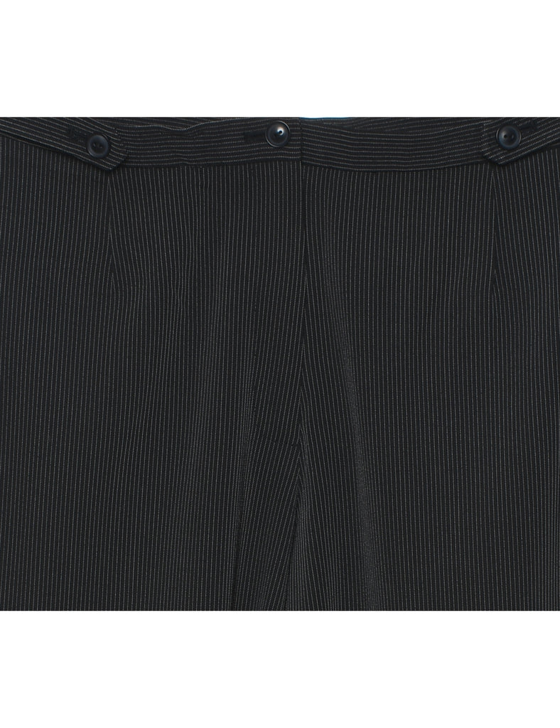 Black Pinstriped Trousers - W30 L27