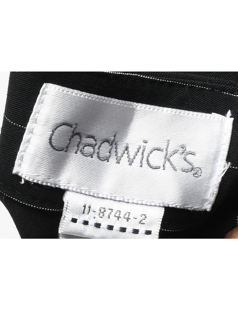 Black Pinstriped Trousers - W26 L32