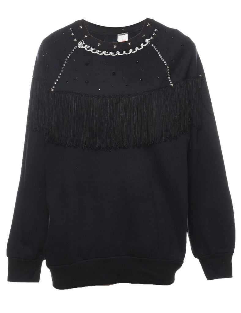 Black Plain Sweatshirt - L