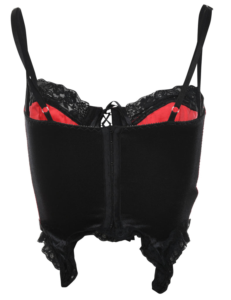 Black & Red Classic Lace Bustier  - S