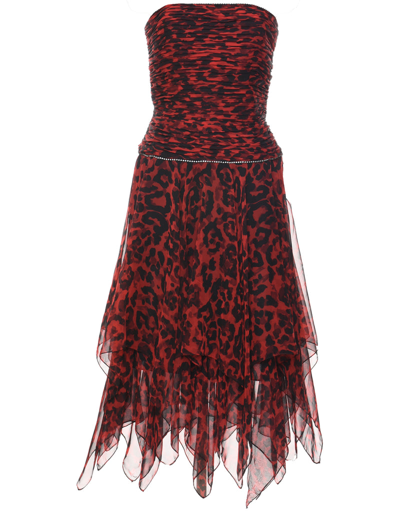 Black & Red Handkerchief Hem Y2K Dress - M