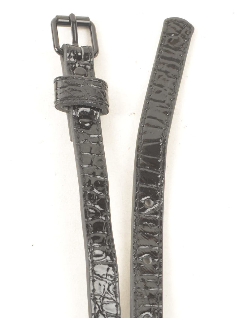 Black Skinny Belt - S