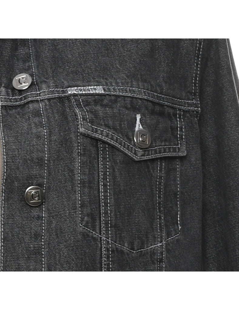 Black Stone Wash 1990s Denim Jacket - M