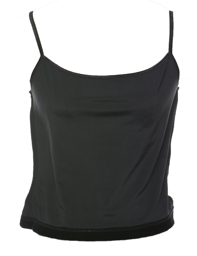 Black Velvet Strappy Camisole - S