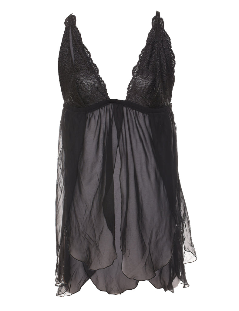 Black Victoria's Secret 1990s Lace Babydoll - S