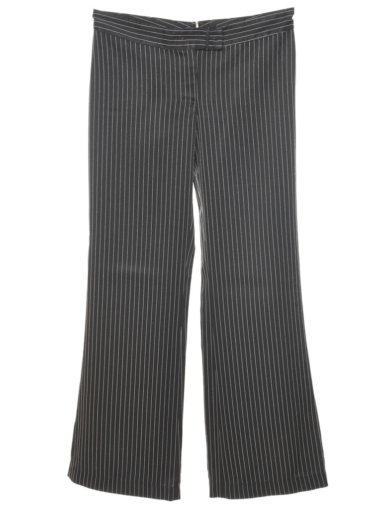 Black & White Flared Pinstriped Y2K Trousers - W30 L31