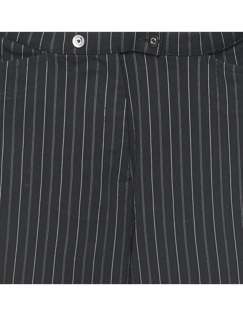 Black & White Pinstriped Trousers - W32 L30