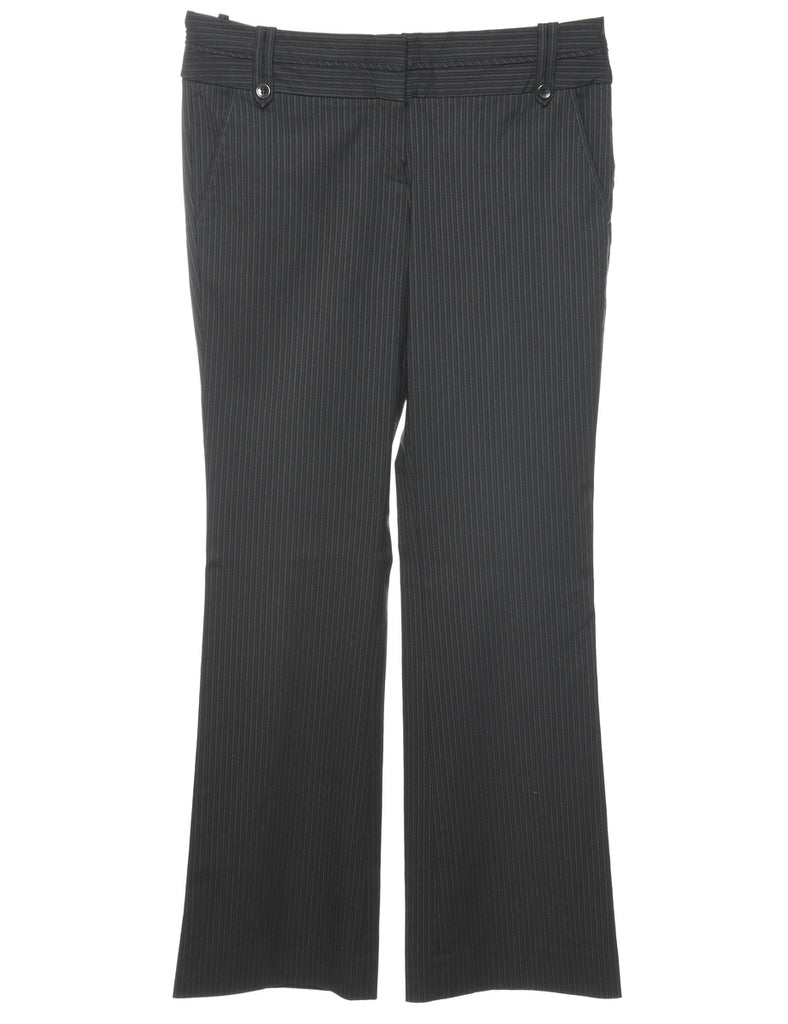 Black & White Straight-Fit Pinstriped Trousers - W34 L33