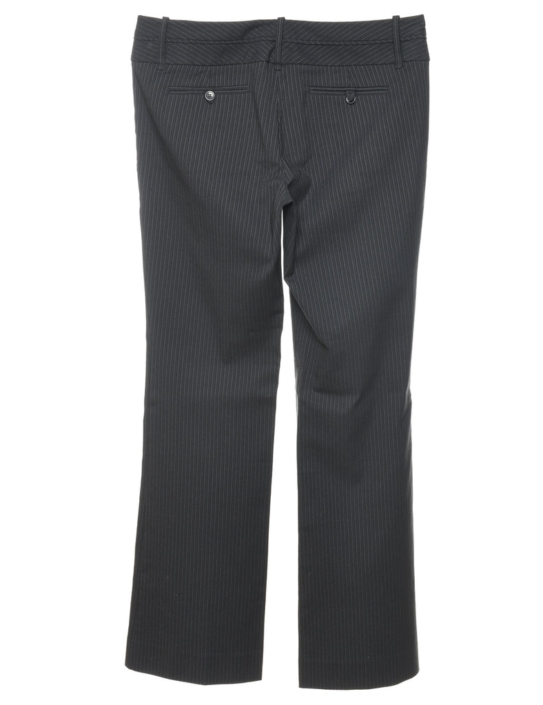 Black & White Straight-Fit Pinstriped Trousers - W34 L33