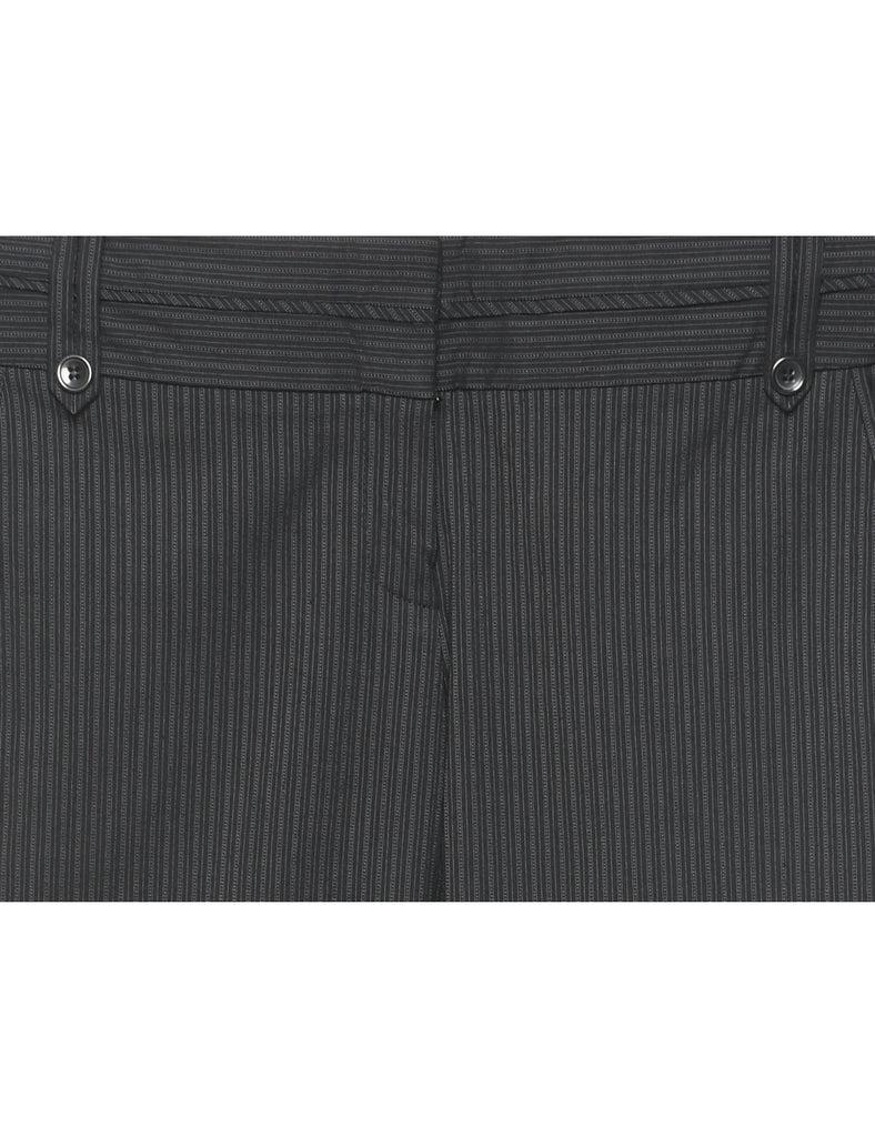 Black & White Straight-Fit Pinstriped Trousers - W34 L33