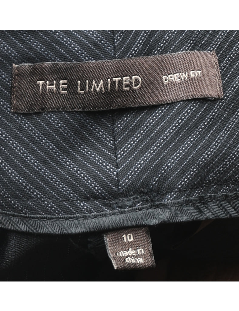 Black & White Straight-Fit Pinstriped Trousers - W34 L33