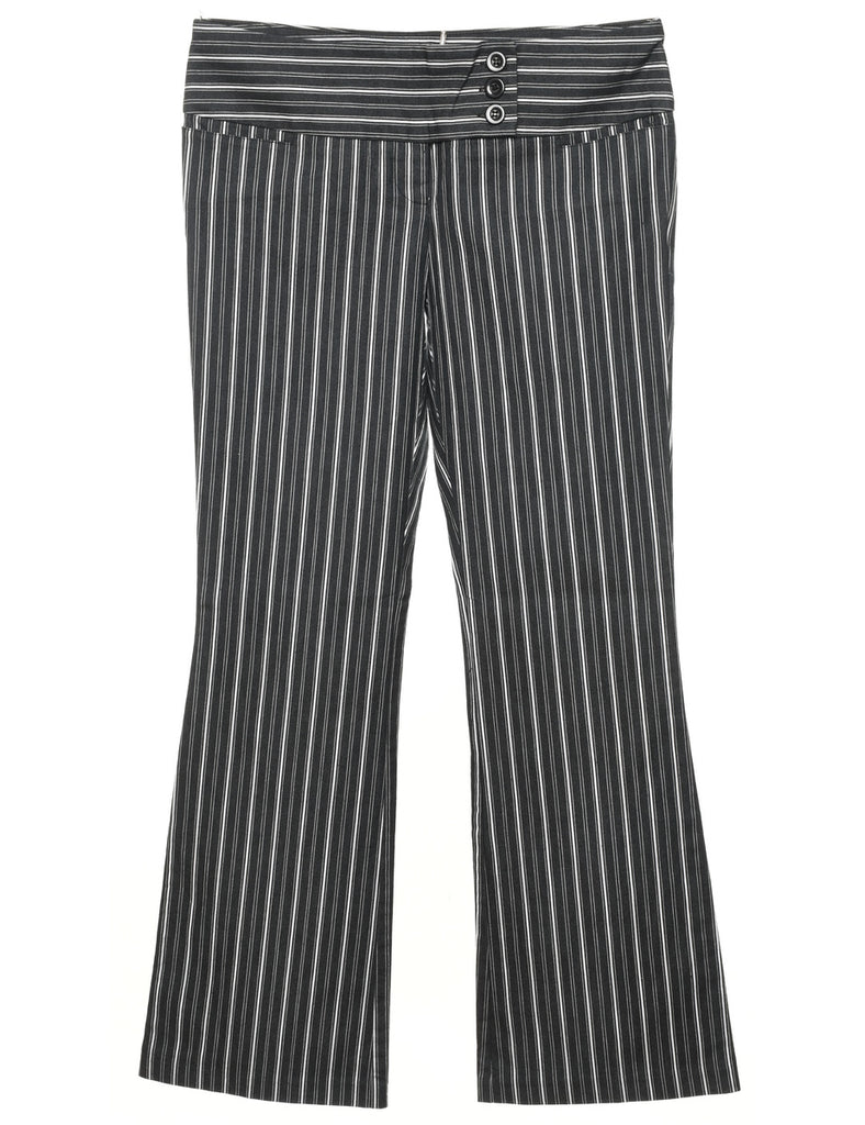 Black & White Striped Y2K Trousers - W32 L28