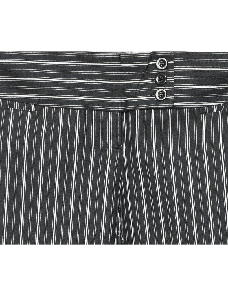 Black & White Striped Y2K Trousers - W32 L28