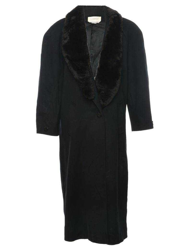 Black Wool Coat - L