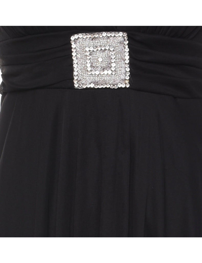 Black Y2K Halterneck Evening Dress - XS