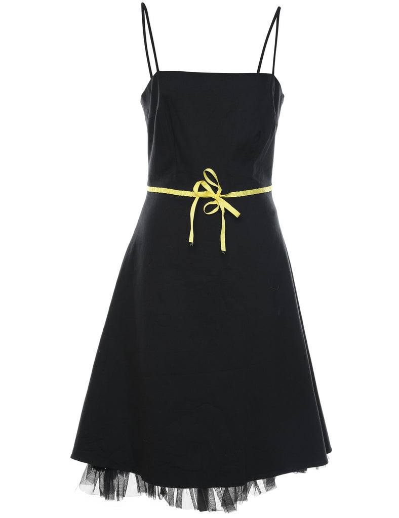 Black & Yellow 1990s Evening Dress - M