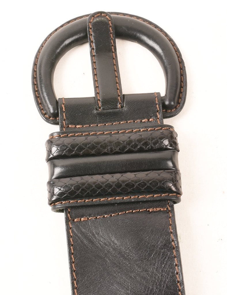 Bleck Leather Fashion Belt - S