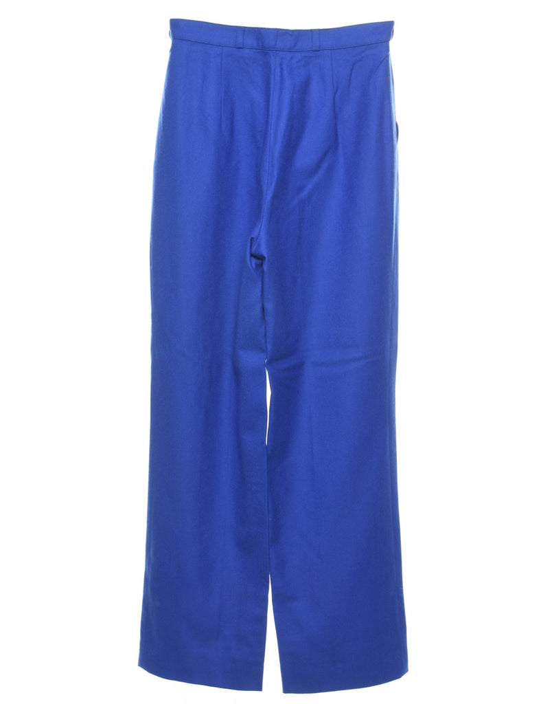 Blue Classic Vintage Pleated Trousers - W26 L30