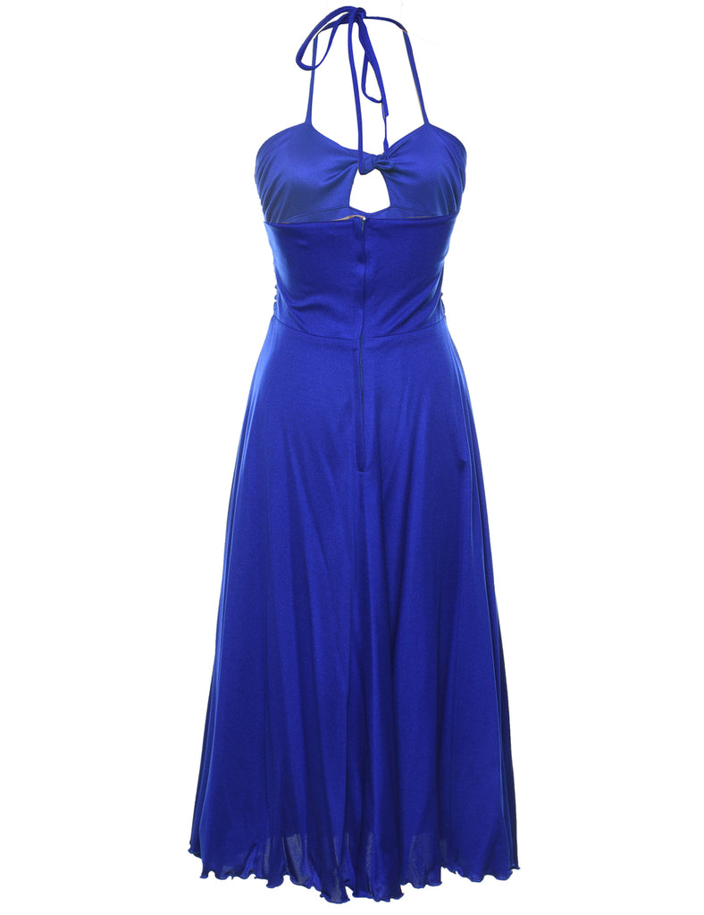 Blue Halterneck Evening Dress - XS