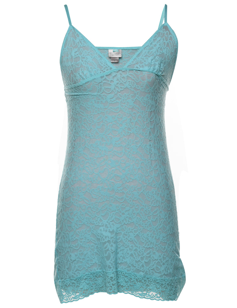 Blue Lace Strappy Y2K Cami Top - S