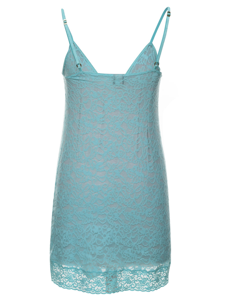 Blue Lace Strappy Y2K Cami Top - S