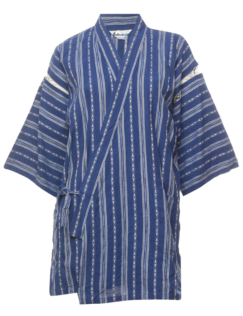 Blue Midi Length Kimono - L