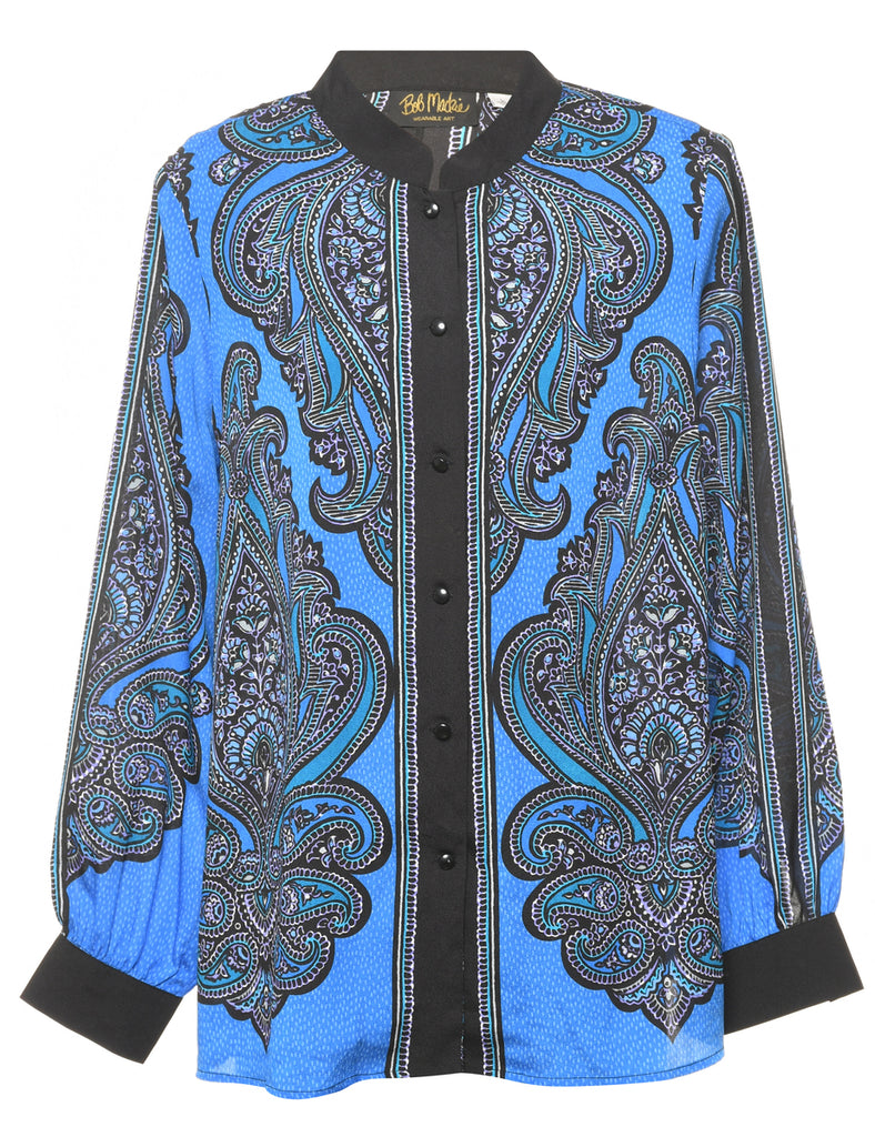 Blue Paisley Blouse - L