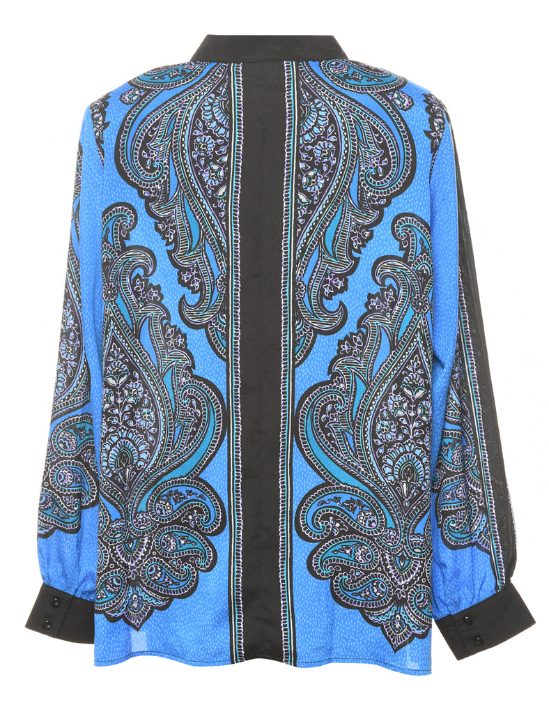 Blue Paisley Blouse - L