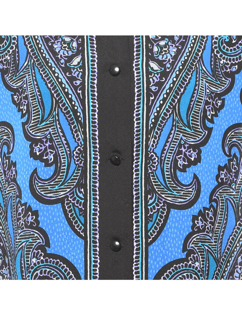 Blue Paisley Blouse - L