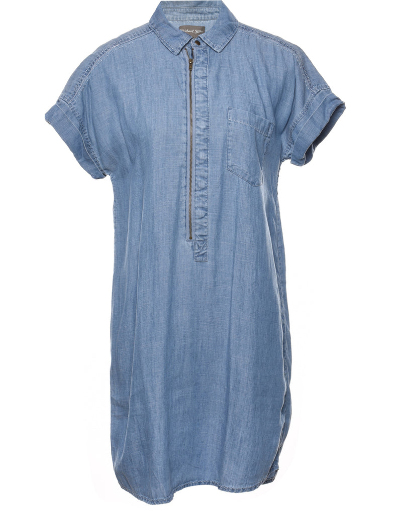 Blue Shirt Dress - S