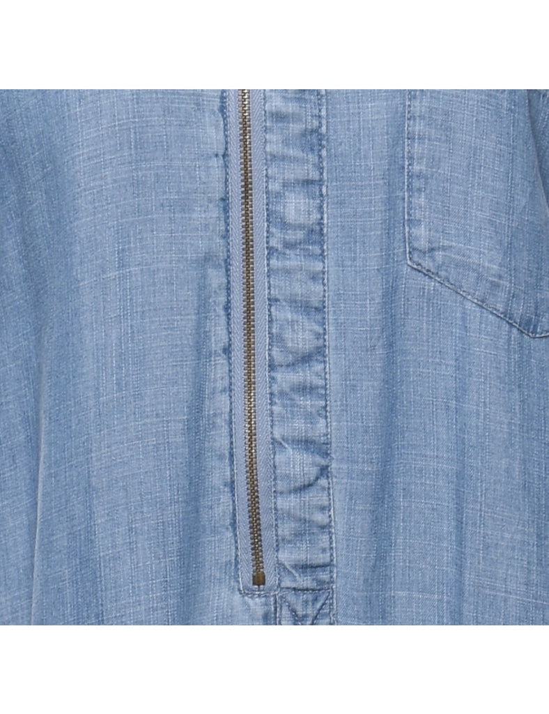 Blue Shirt Dress - S