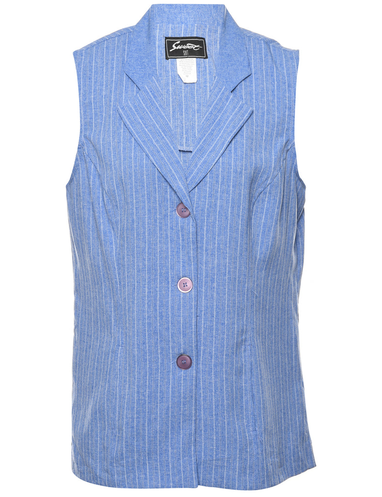 Blue Striped Blouse - M