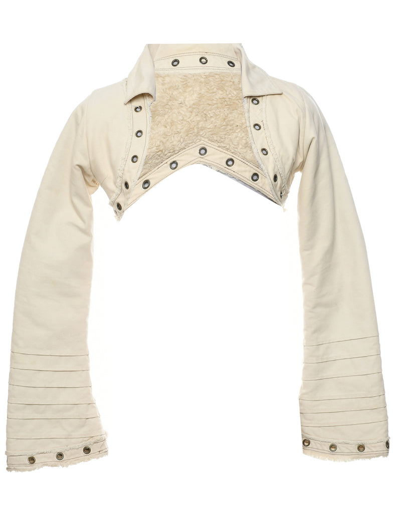 Bolero Y2K Off White Cropped Jacket - XS