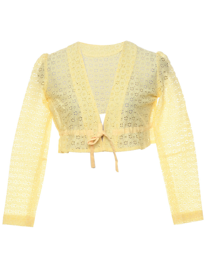 Brocade Pale Yellow Jacket - M