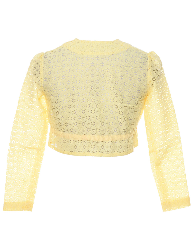 Brocade Pale Yellow Jacket - M