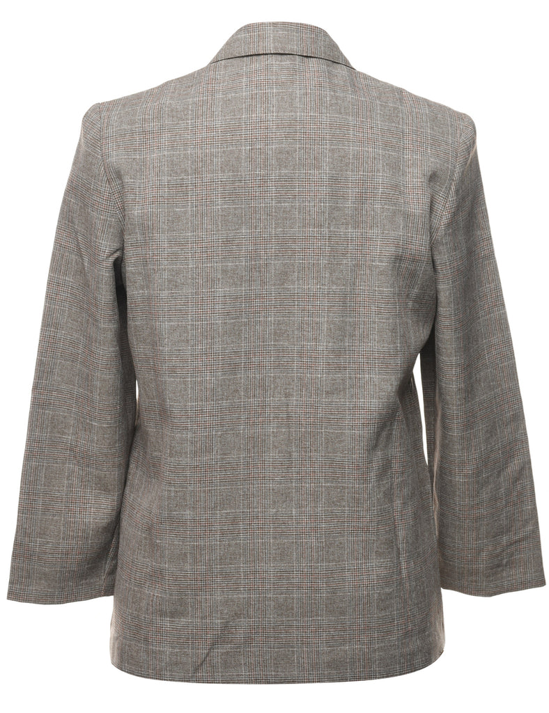 Brown Checked Blazer - L