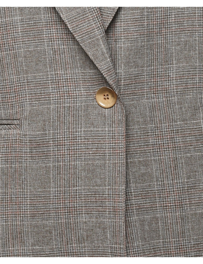 Brown Checked Blazer - L